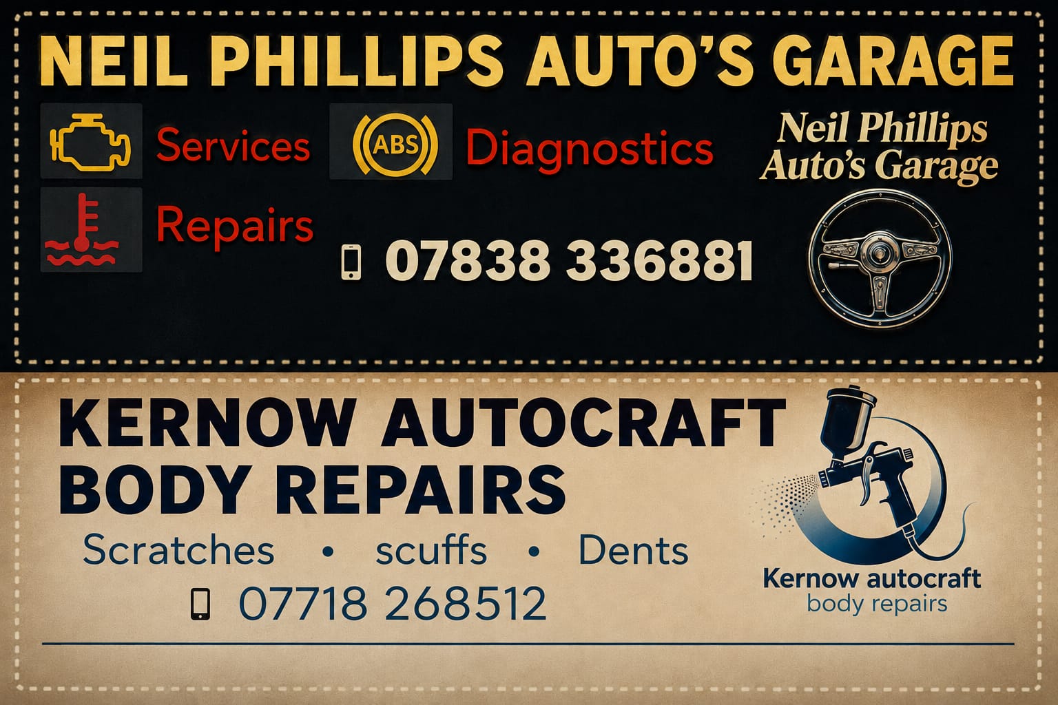 Neil Phillips Autos Garage Logo